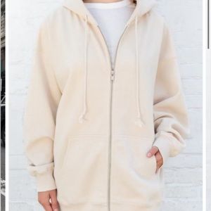BRANDY MELVILLE CHRISTY HOODIE CREAM OVERSIZED FIT ONE SIZE FITS ALL